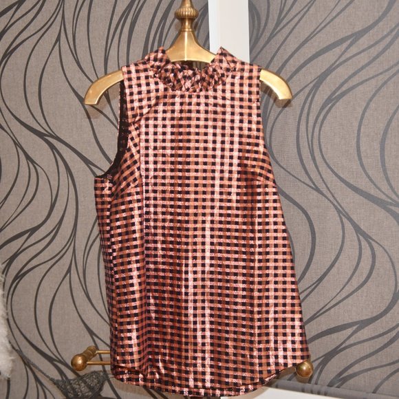Limited time offer - J Crew Ruffleneck sleeveless top in Lurex - New with tags - Picture 1 of 3